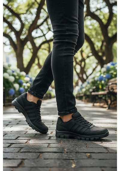 Khayt Herbert Su Ve Soğuk Dayanıklı Rahat Kaymaz Taban Erkek Kadın Kışlık Sneaker Ayakkabı Siyah