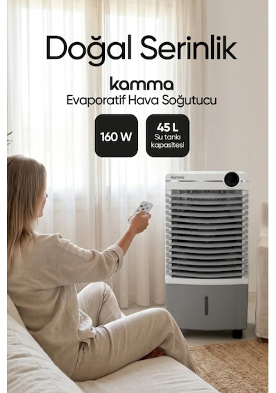 Kac160 160w Kule Tipi Evaporatif Hava Soğutucu İyonizer Özellikli