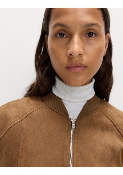Marks & Spencer Suni Süet Hafif Bomber Ceket Kahverengi