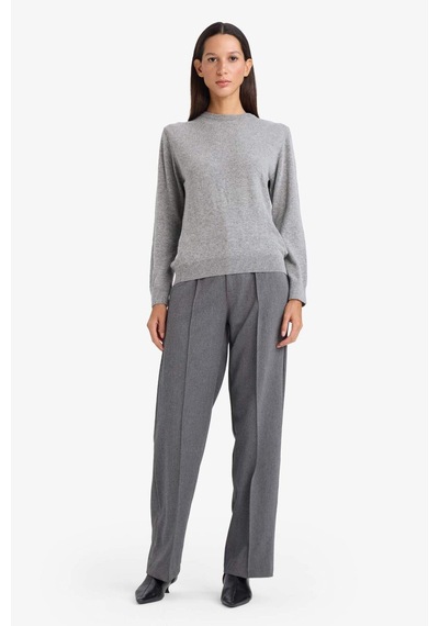 Defacto Oversize Geniş Kalıp V Yaka Triko Kazak G6290ax25wngr156 Gri-gr156
