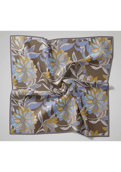 Silk Home Olinda İpek Eşarp 47003-22 Yeşil Kahve, Bebe Mavi, Hardal