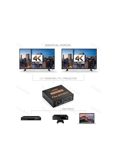 2 Port Uhd 4K Hdmi Splitter Switch 4435A Çoklayıcı Çoğaltıcı Çok