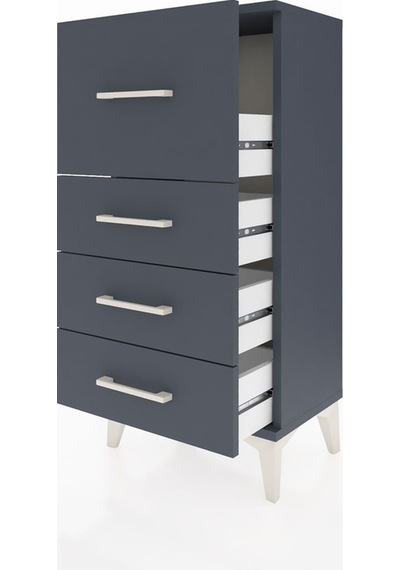 Arges Komodin 4 Çekmeceli 44x30x96 Antrasit-antrasit Antrasit