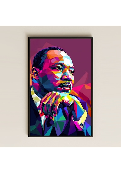 Martin Luther King Jr. Pop-art Tasarımlı Şeffaf Pleksi Tablo