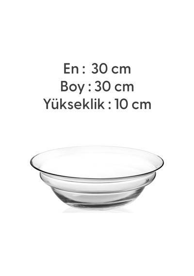 Milano - Yuvarlak Soğuk Kesim El Yapımı Meyvelik & Salata Kase Büyük Sığ Şeffaf