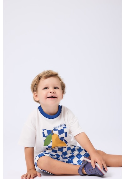 Defacto Regular Fit Kontrast Yakalı Baskılı Kısa Kollu Tişört Erkek Bebek I6235a526hser118 Ekru-er118