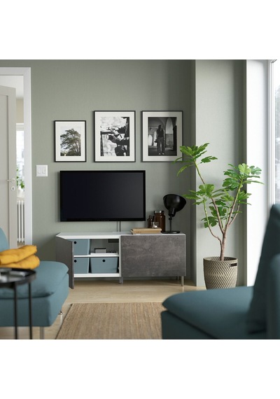 Tv Sehpası, Beyaz-koyu Gri, 120x42x48 Cm, Kallvıken Gri Tv Sehpası, Beyaz-koyu Gri, 120x42x48 Cm, Kallvıken Gri
