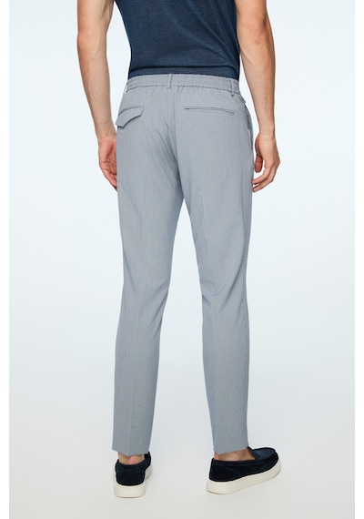 Morven Erkek Lacivert Poliviskon Trend Desenli Slim Fit Lastikli Pantolon 26ys003004200 Lacivert