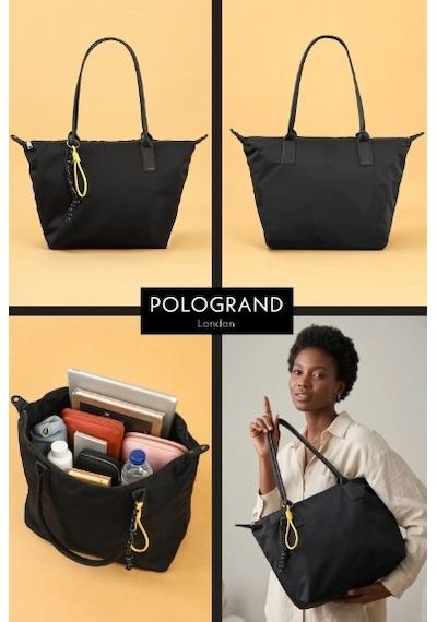 Orijinal Geniş Hacimli Su Geçirmez Paraşüt Kumaş Shopper Trend Ve Şık Büyük Boy Omuz Ve Kol Çantası Siyah