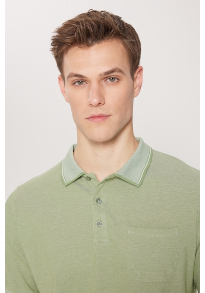 Ac&Co / Altınyıldız Classics Erkek Yeşil Polo Yaka Cepli Regular Fit Bol Kesim Düz Tişört 4A4820200004YslxXL Yeşil