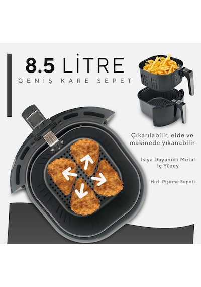 Kumtel AF-03 XXL 1800 W 8.5 L Airfryer & Fastfryer Sıcak Hava Fritözü