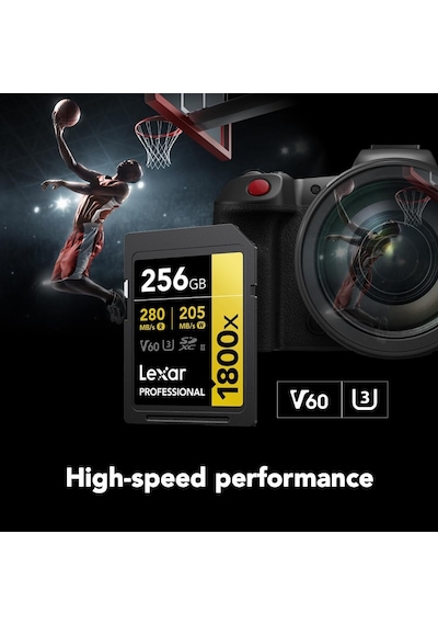 Lexar Prof 256gb 1800x Sdxc Uhs-ıi 270mb/s Read 180mb/s Write C10