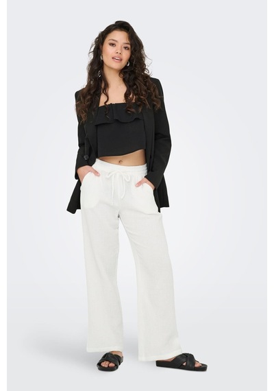 Only Jdy Kadın Geniş Paça Pantolon Jdytheıs Lıfe Wide Pant Günlük Rahat Pantolon Krem