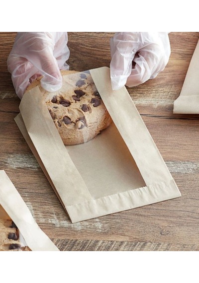 20 Adet 21x30 Pencereli Kraft Kese Kağıdı Gıdaya Uygun Poğaça Tost Sandviç Simit Kağıdı 18 X 29 Cm