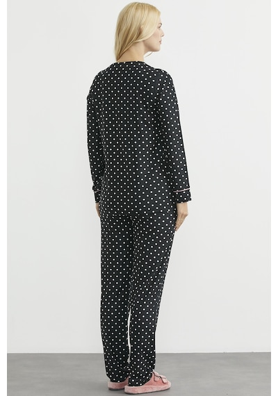 Sementa Biyeli Gömlek Model Pijama Takım - Siyah Siyah