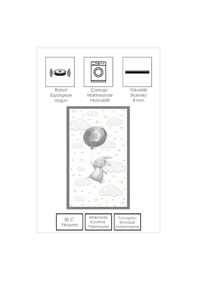 West Home Makinede Yıkanabilir Kaymaz Taban Leke Tutmaz Yıldız Desenli Bebek Ve Çocuk Halısı Oyun Matı Wh 516 White Beyaz
