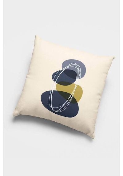 Lacivert Geometrik Çift Taraf 4'lü Set Kırlent Kılıfı 4kr014n11
