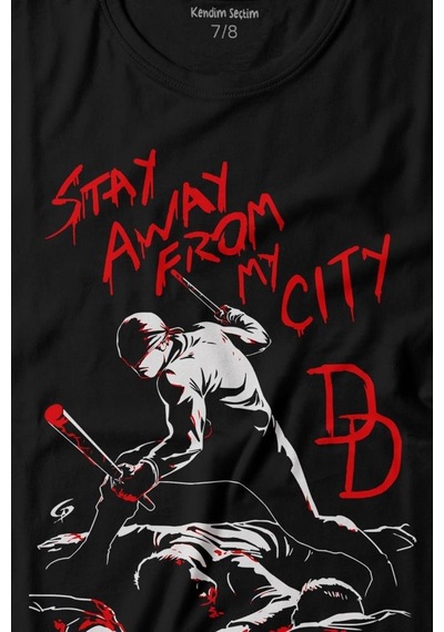 Kendim Seçtim Stay Away From My City Dd Halloween Cadılar Bayramı Baskılı Tişört Çocuk T-shirt 001