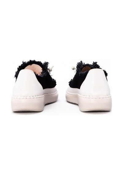 Erkan Saçmacı Vanessa Siyah Denim Taşlı Sneaker