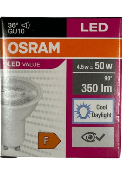 Osram Par16 4.5w 50w 6500k Beyaz Işık Gu10 Duylu Led Spot 2 Adet