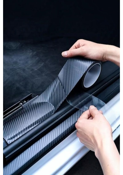 3d Karbon Fiber Görünümlü Araç İçi/dışı Kapı Eşiği Koruma Bandı - Kendinden Yapışkanlı Çizik Önleyici 5cm X 5 Mt