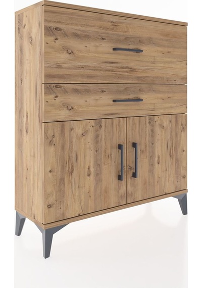 Arges Şifonyer Tek Raflı 2 Çekmeceli 2 Kapaklı 88x30x106 Çam-çam Çam