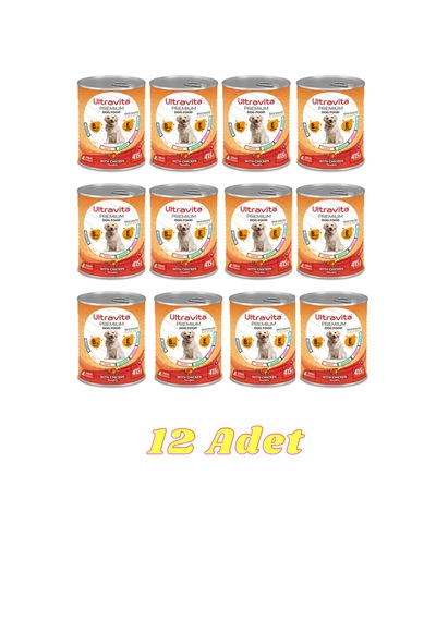 Ultravita Proteinli Tavuk Etli Konserve Yaş Köpek Maması 12 x 415 G