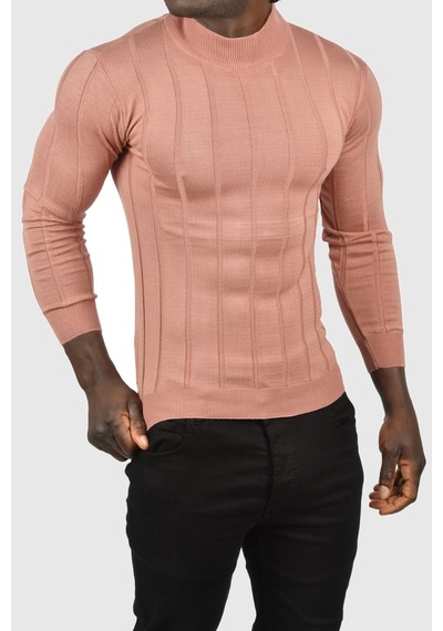 Deepsea Erkek Gülkurusu Slim Fit Likralı Tüylenme Yapmayan Yarım Balıkçı Çizgili Triko Yarım Boğazlı Kazak 2505503 Gülkurusu Deepsea Erkek Gülkurusu Slim Fit Likralı Tüylenme Yapmayan Yarım Balıkçı Çizgili Triko Yarım Boğazlı Kazak 2505503 Gülkurusu
