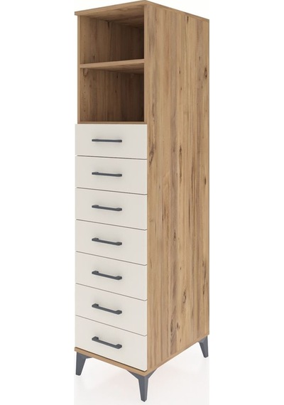 Kronos Dolap 2 Raflı 7 Çekmeceli 44x59x182 Çam-aytaşı Çam