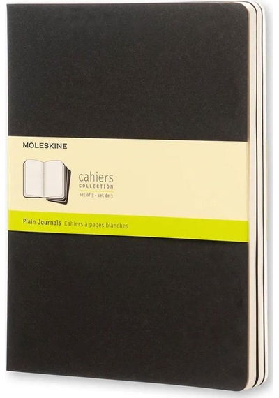 Moleskine Cahier Journals Çizgisiz Defter 19x26 Black Siyah
