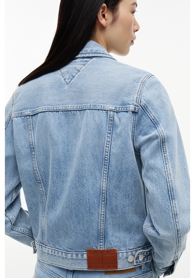 Tommy Hilfiger Kadın Klasik Trucker Denim Light Ceket Ext Cj8019-16390 Mavi