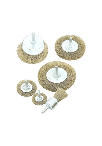 Bay-tec 6 Parça Çelik Tel Fırça Seti Mk1260 Matkap Tel Fırça 6'lı