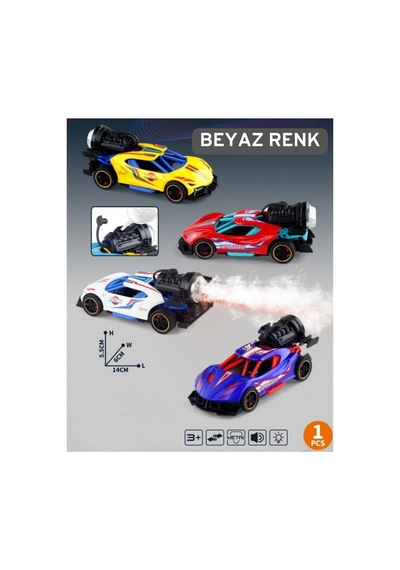 Metal Spor Araba Oyuncağı 14 Cm Çek Bırak Işıklı Ve Duman Atan Yarış Modeli Çok Renkli