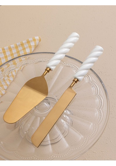 The Mia Ckb0274 Column Pasta Servis Takımı 2 Parça Gold Çok Renkli
