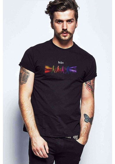 George Harrison Metal Rock Music Baskılı Siyah Erkek Tshirt