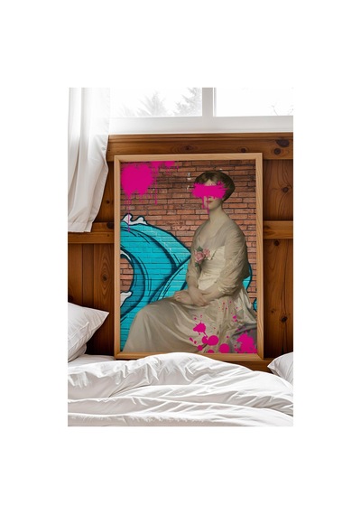 Klasik Portre Graffiti Çerçeveli Tablo Ofis Ve Ev İçin Modern Tasarım Altered Art