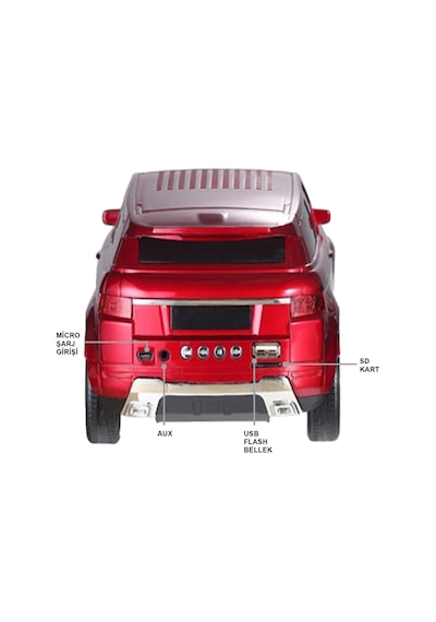 Kırmızı Şarjlı Lüks Suv Tasarımlı Usb/aux Çıkışlı Fm Radyolu Bluetooth Hoparlör Speaker