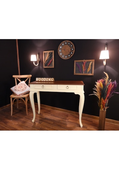 Wooding 100 Cm Çekmeceli Masif Krem Ceviz Dresuar (548587958) Krem