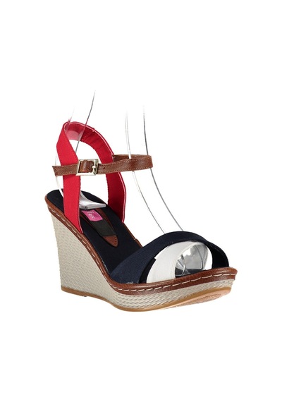 Fox Shoes Laci/beyaz/kırmızı Kadın Dolgu Topuklu Ayakkabı 9674040205 Laci