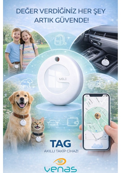 Akıllı Takip Cihazı Tag Akıllı Apple Uyumlu AirTag Telefondan İzlenebilir Tekli Paket