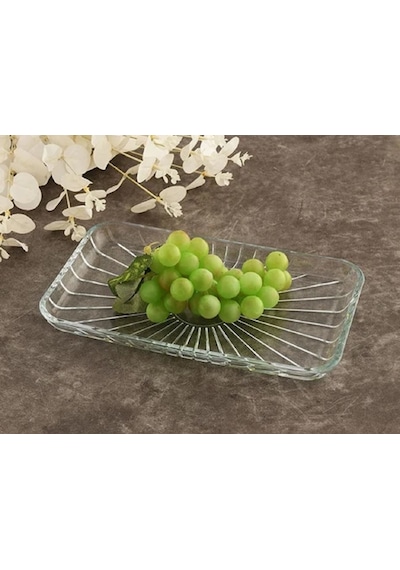 Paşabahçe Elegant Dikdörtgen Cam Kayık Tabak 27x16 Cm 54883 Şeffaf