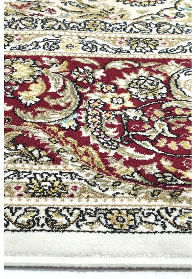 Enti Herat 2806 Kırmızı Klasik Salon Halısı Çerçeveli Göbekli Parlak Dokuma Lüks Vintage Halı Kırmızı