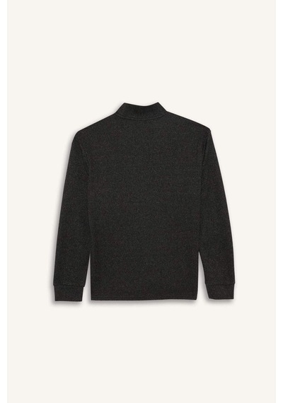 Defacto Regular Fit Yarım Balıkçı Yaka Sweatshirt E9625ax25auar163 Antrasit
