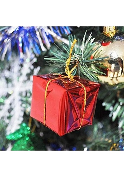 12 Adet Yılbaşı Ağacı Süsü Küçük Hediye Kutuları Asılı Süslemeler Mini Noel Folyo Kutuları El Yapımı Hediye Kutuları Noel Ağacı Süslemeleri Çeşitli Renkli Diğer