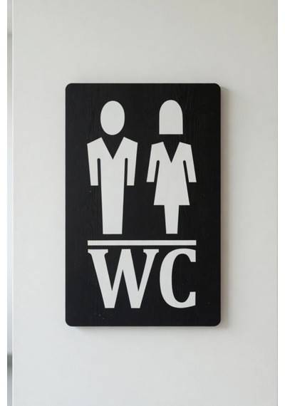 Kadın-erkek Wc Yönlendirme Levhası - Rebap Ahşap