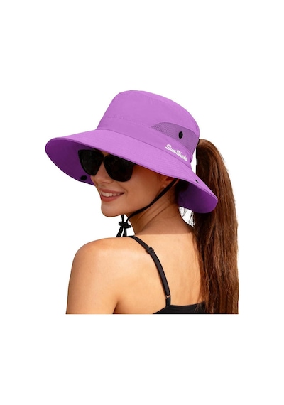 Valkyrie Outdoor Güneş Şapkası Unisex Kamp Trekking Safari Balıkçı Şapkası Uv Koruma Mor Mor