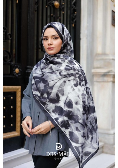 Mimiyum Sarmaşık Leopar Şal Siyah