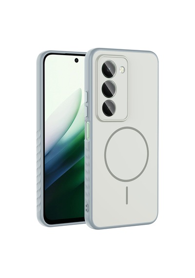 Xiaomi Redmi 15 Kılıf Kamera Lens Korumalı Magsafe Destekli Silikon Pazarplus Gümüş