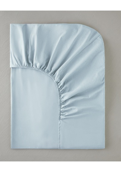 Pure Pamuklu Çift Kişilik Lastikli Çarşaf 160x200 Cm Açık Mavi