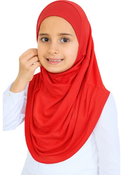 Modish Group Kız Çocuk Hazır Başörtüsü Pratik Penye Şal Tesettür Giyim Pembe